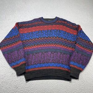 Vintage Botany 500 Sweater Mens Large Multicolor Fair Isle Knit Pullover 80s